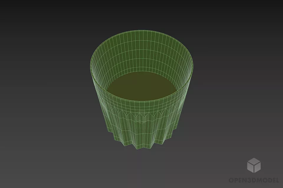 Green Glass With Water 3d model 3