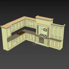 Italian Kitchen Lucia L Shape 3d model