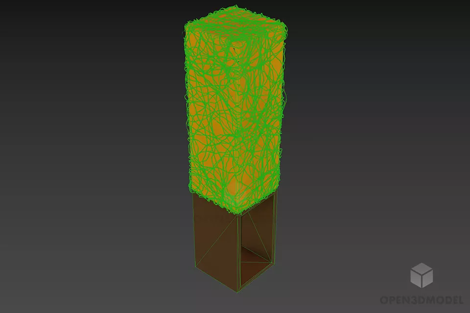 Table Lamp Box Shade 3d model 2