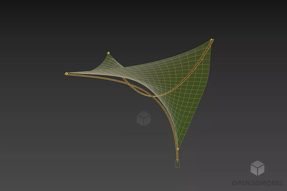 Textile Tent Structure 3d model 2