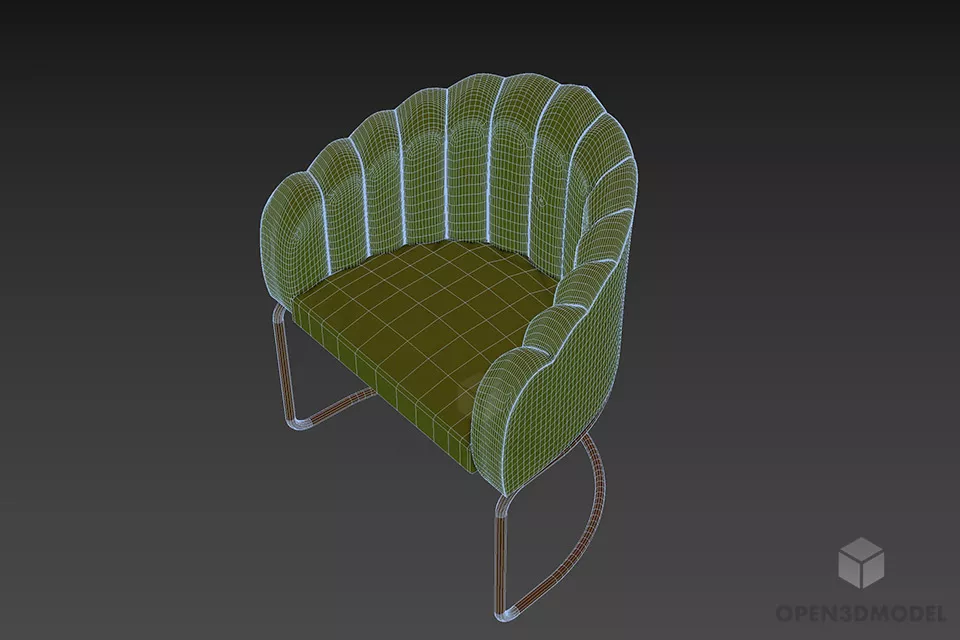 Cantilever Armchair Meritali 3d model 2