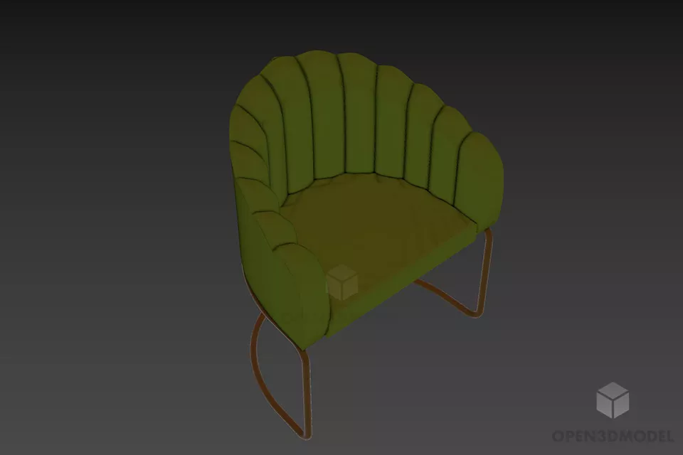 Coffee Mesh Chair Plastic Material 3d model