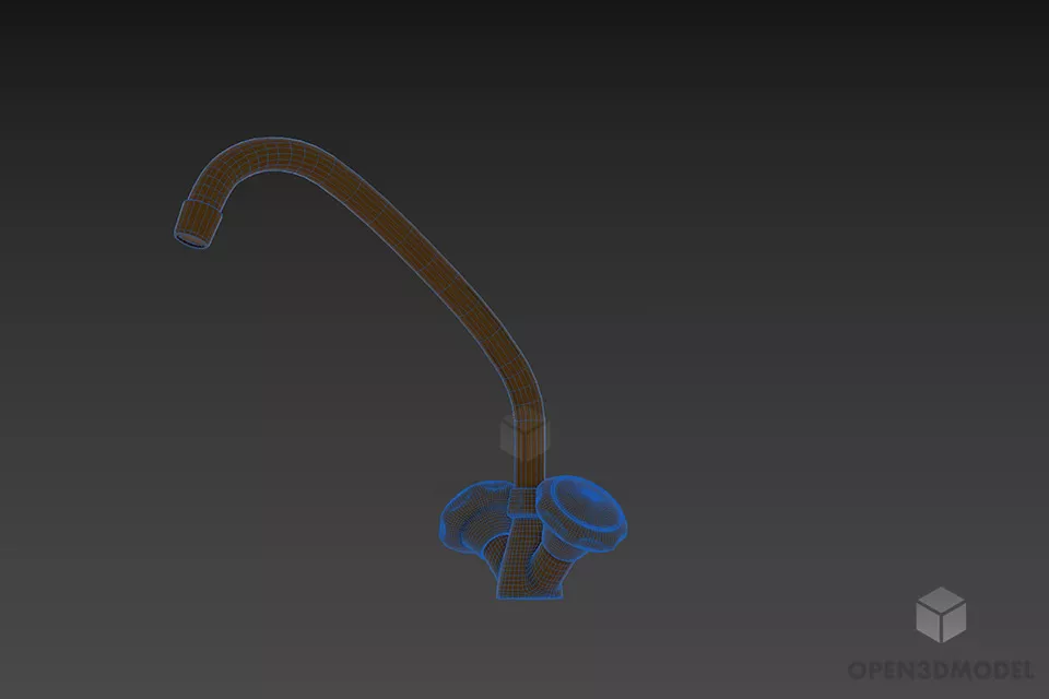Kitchen Faucet Stainless Steel 3d model 2