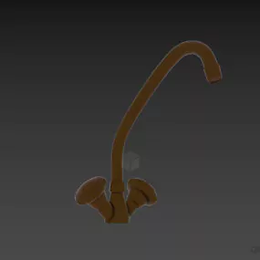 Kitchen Faucet Stainless Steel 3d model