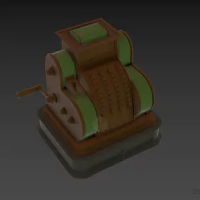 Vintage Cash Register Machine 3d model