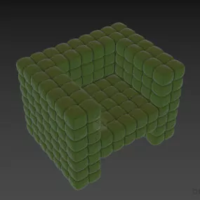 Comfortable Cube Armchair 3d model