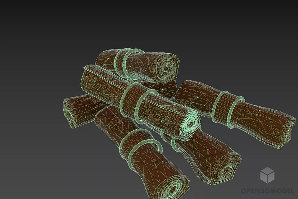 Napkins Stack Tableware 3d model 2