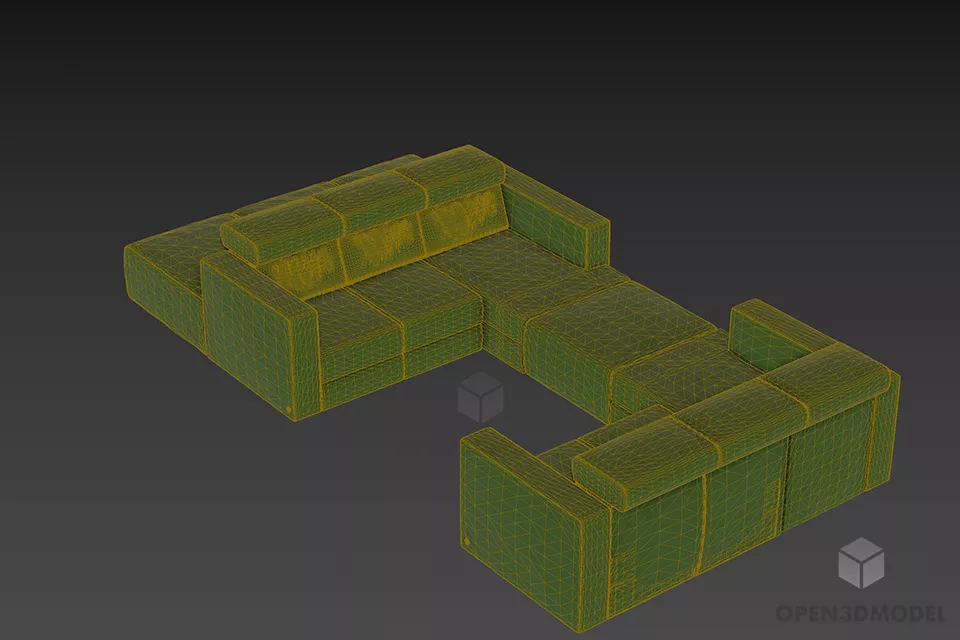 Modular Upholstery Sofa 3d model 2