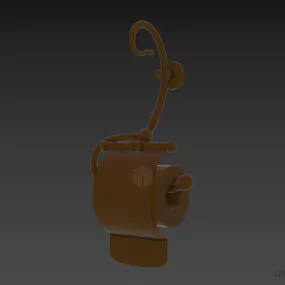 Stainless Steel Paper Rack 3d model