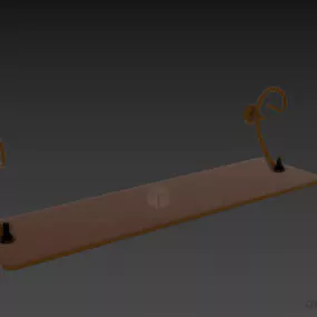 Glass Shelf With Steel Hanger 3d model