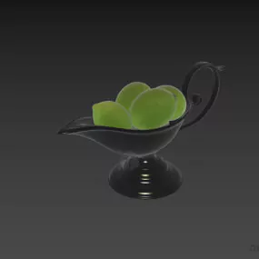 Antique Silver Fruit Vase 3d model