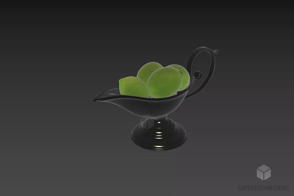Ceramic Bowl With Decor Inside 3d model