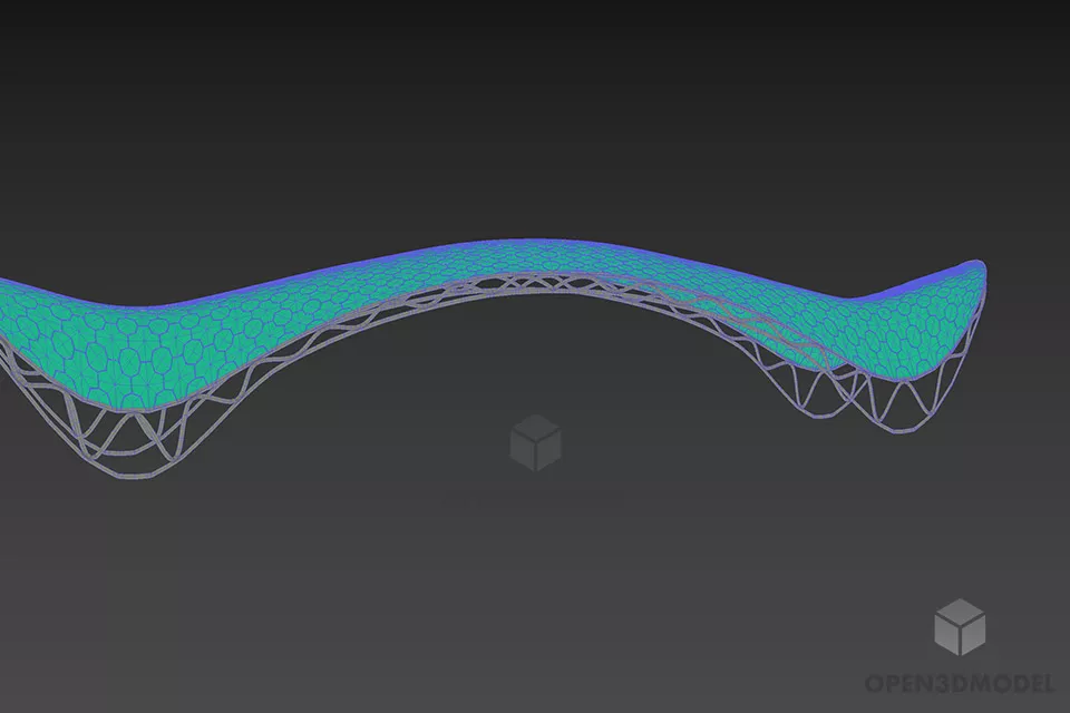 Outdoor Structure Curved Shape 3d model 2