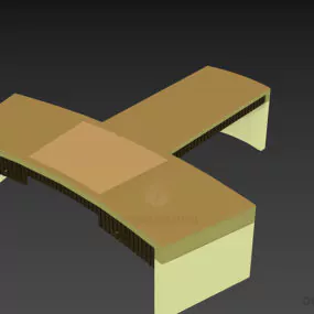 Work Table T Shape Wit Hdrawer 3d model