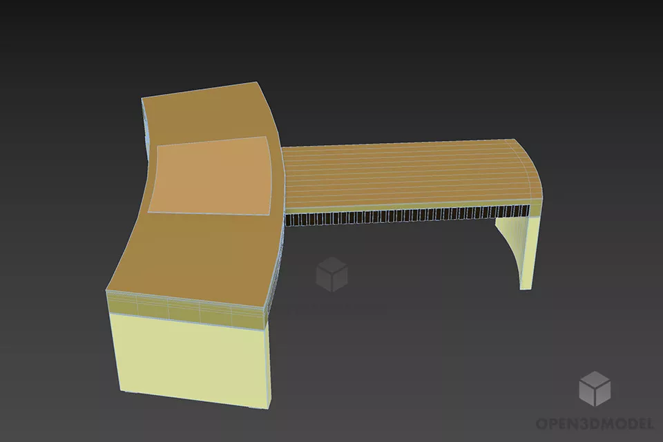 Work Table T Shape Wit Hdrawer 3d model 3