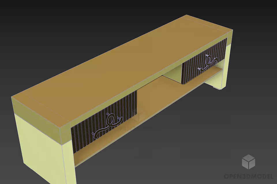 Work Table With Dual Drawers 3d model 2