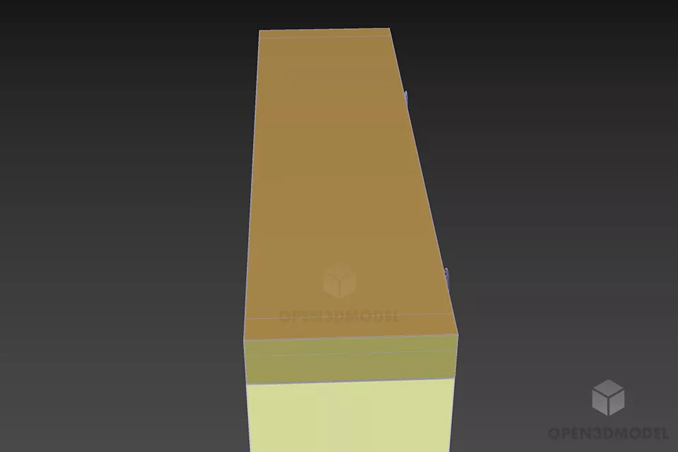 Work Table With Dual Drawers 3d model 3