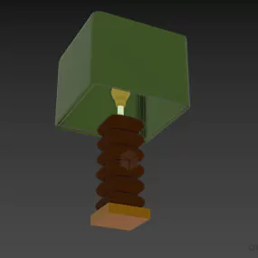 Lamp Table Square Shade 3d model