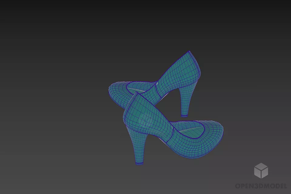 Lady Shoes 3d model 2