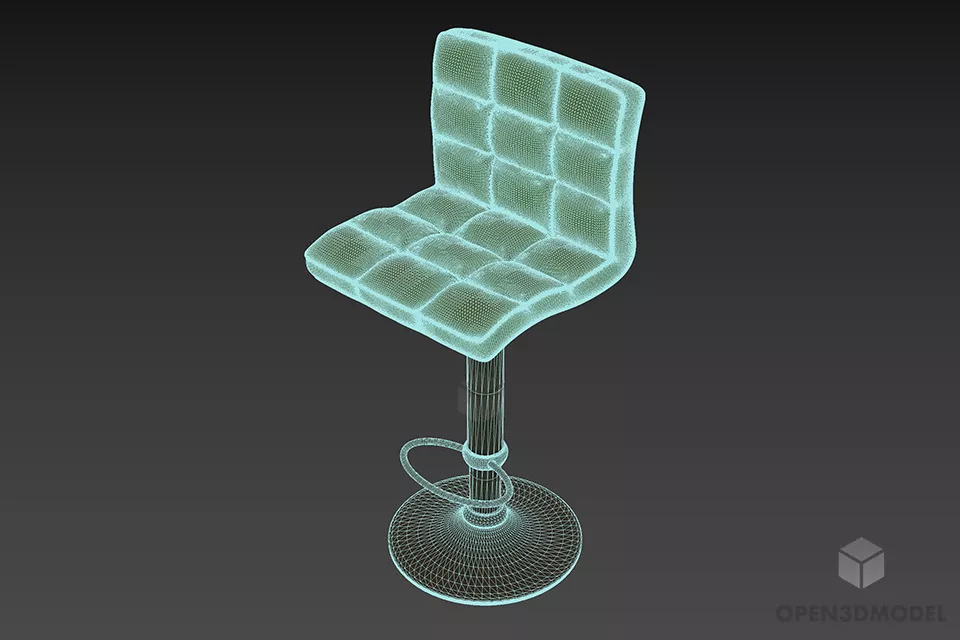 Modern Bar Chair Marini 3d model 2
