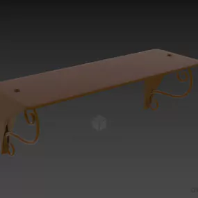 Bathroom Glass Shelf Wall Mounted 3d model