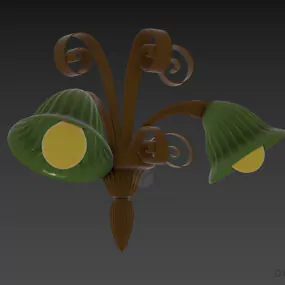Silver Sconce Lamp Flower Shade 3d model