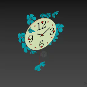 Simple Round Clock With Decoration 3d model