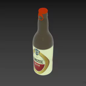 Bottle Beer With Label 3d model