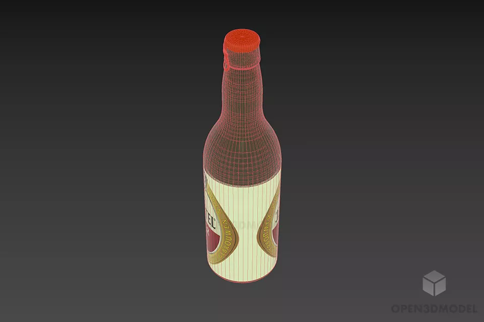 Bottle Beer With Label 3d model 3