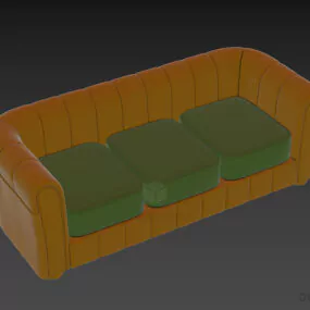 Upholstery Sofa With Smooth Edge 3d model