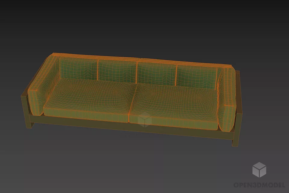 Sofa Wood Frame Upholstery Minotty 3d model 3