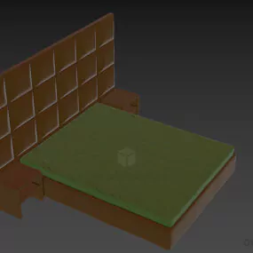 Bed Geometric With Headboard 3d model