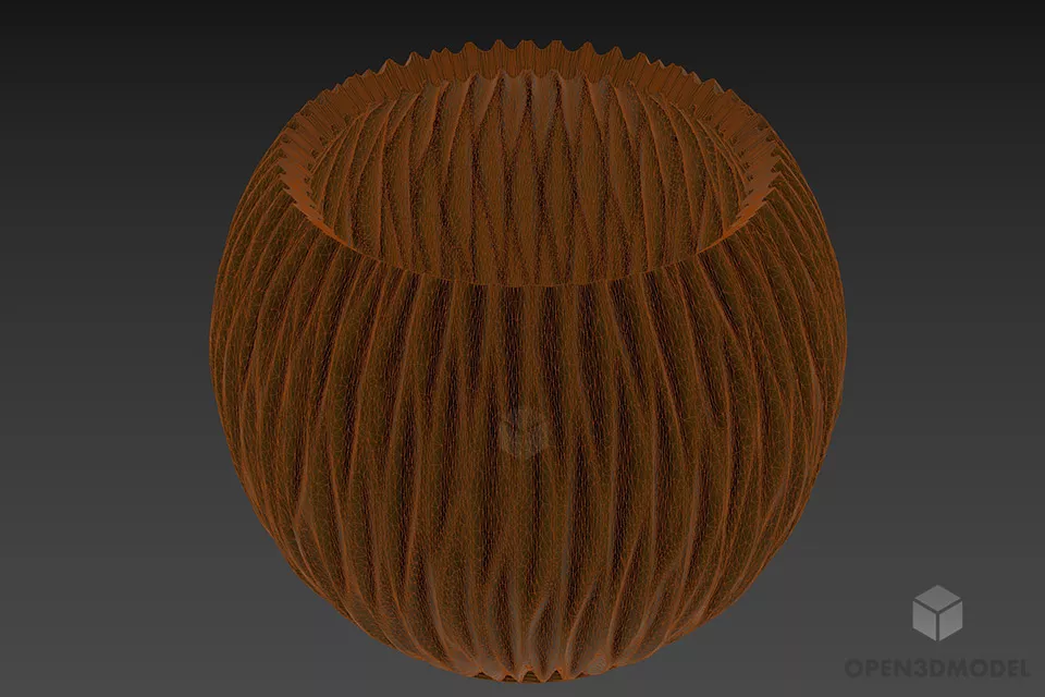 Vase With Trench Pattern 3d model 3