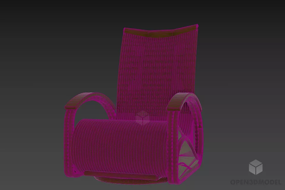 Lounge Armchair High Back 3d model 3