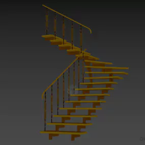Staircase Rail With Iron Beam 3d model