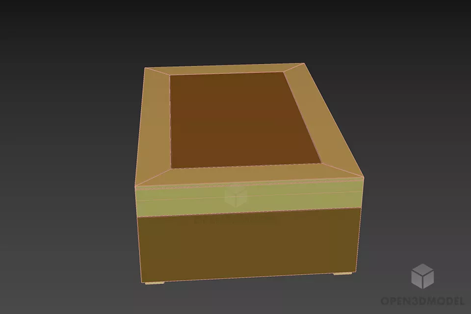 Walnut Table Luxury Style 3d model 3