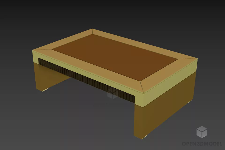 Glass Rectangle Table With Stand 3d model