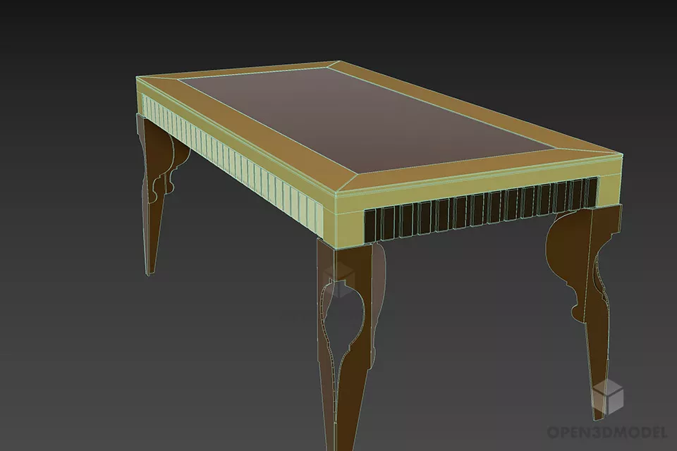 Walnut Side Table Antique Style 3d model 2