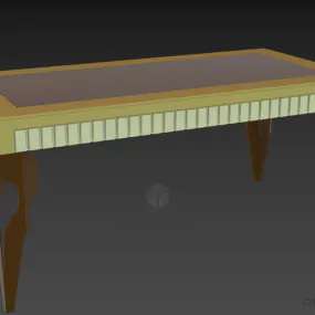 Walnut Side Table Antique Style 3d model