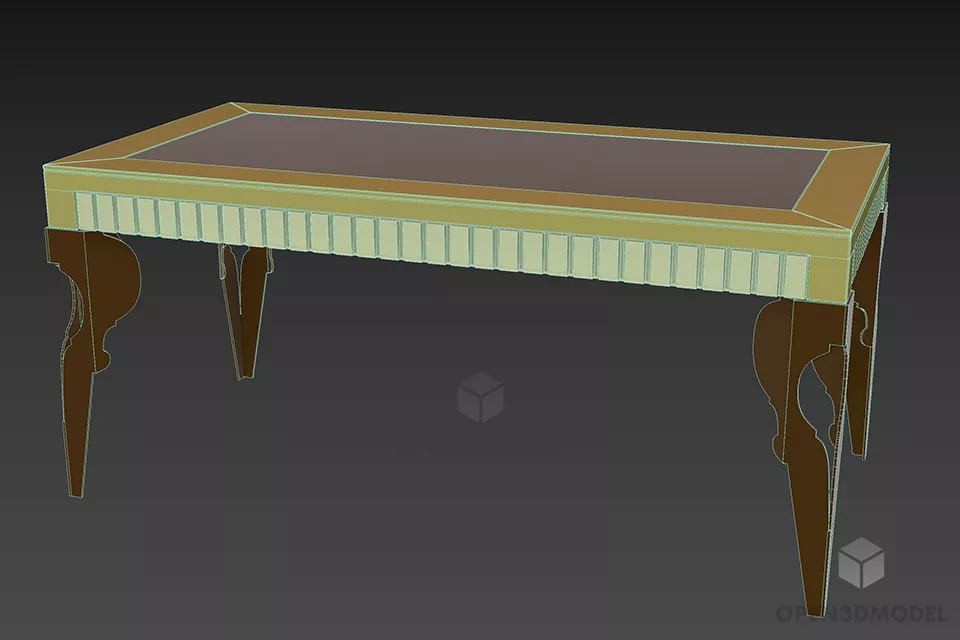 Walnut Side Table Antique Style 3d model 3