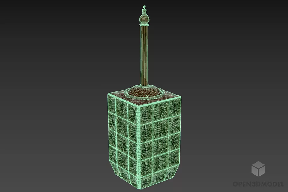 Plastic Brush Toilet 3d model 2