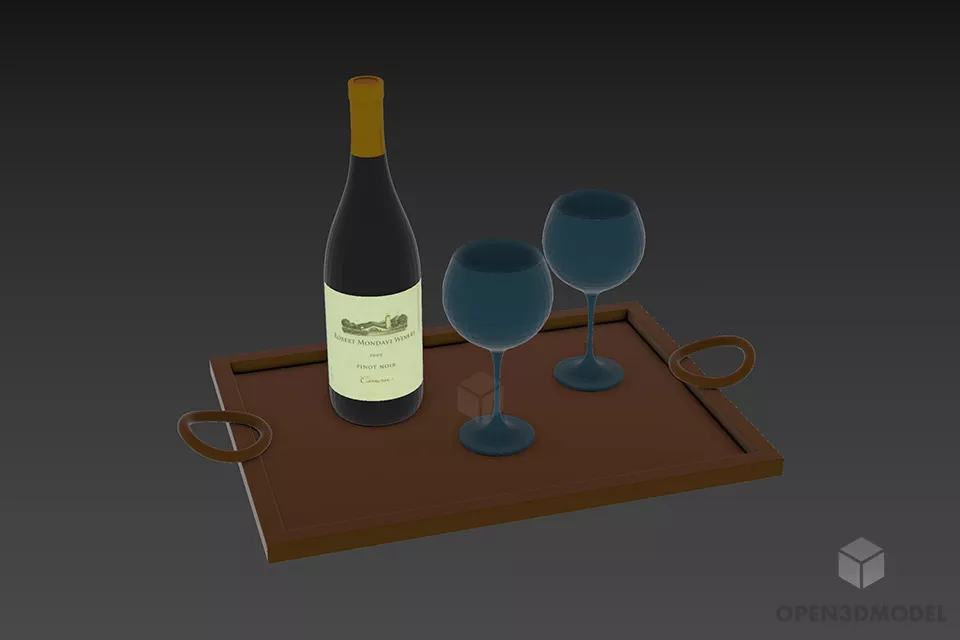 Modern Decorative Set On Modernism Table 3d model