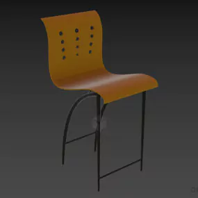 Plastic Coffee Chair With Curved Leg 3d model