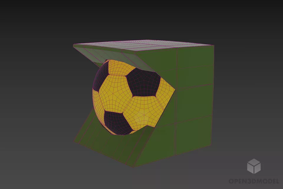 Soccer Ball In Product Box 3d model 2