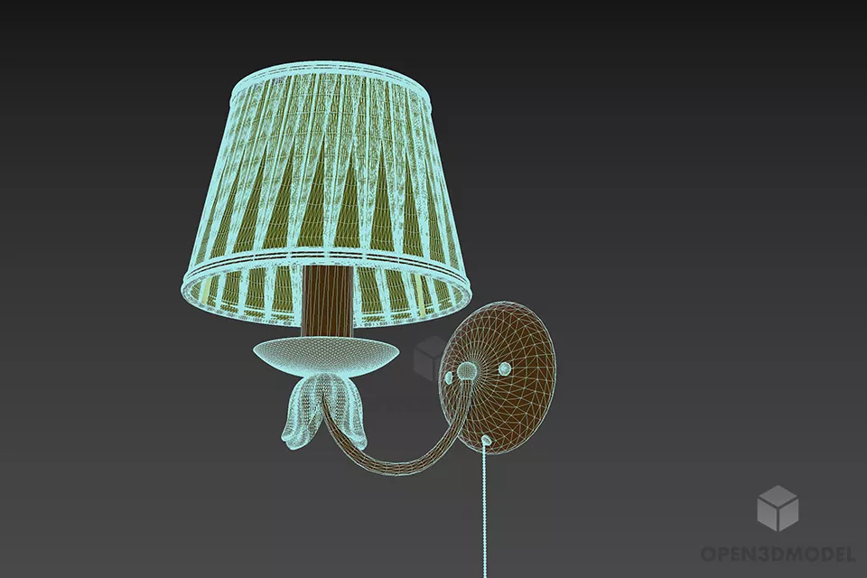 Boutique Sconce Lamp Brass Arm 3d model 2
