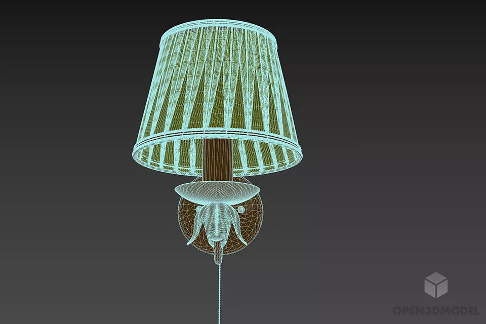 Boutique Sconce Lamp Brass Arm 3d model 3