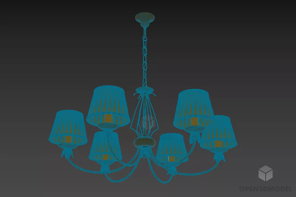 Boutique Chandelier Lamp 3d model 2