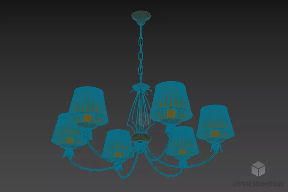 Boutique Chandelier Lamp 3d model 3
