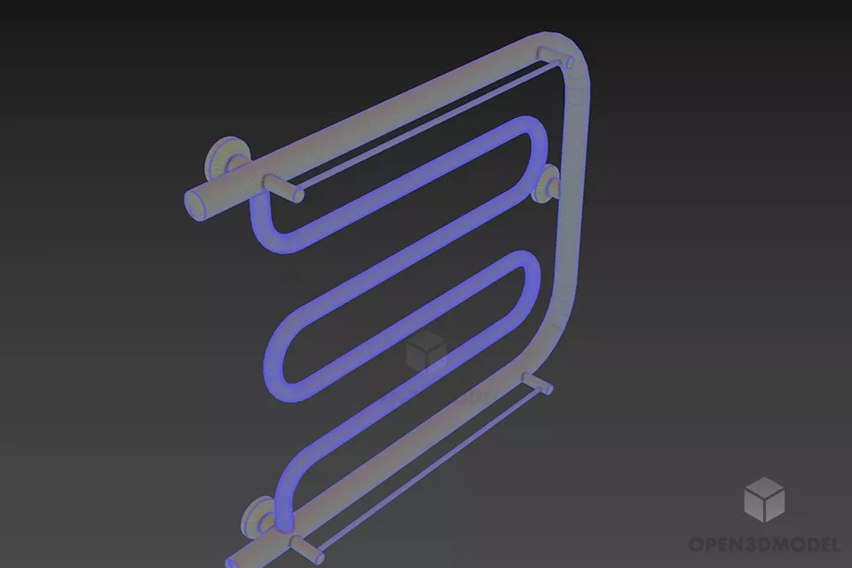 Stainless Steel Towel Rail 3d model 2