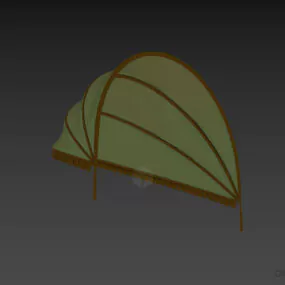 Curved Canopy With Steel Structure 3d model